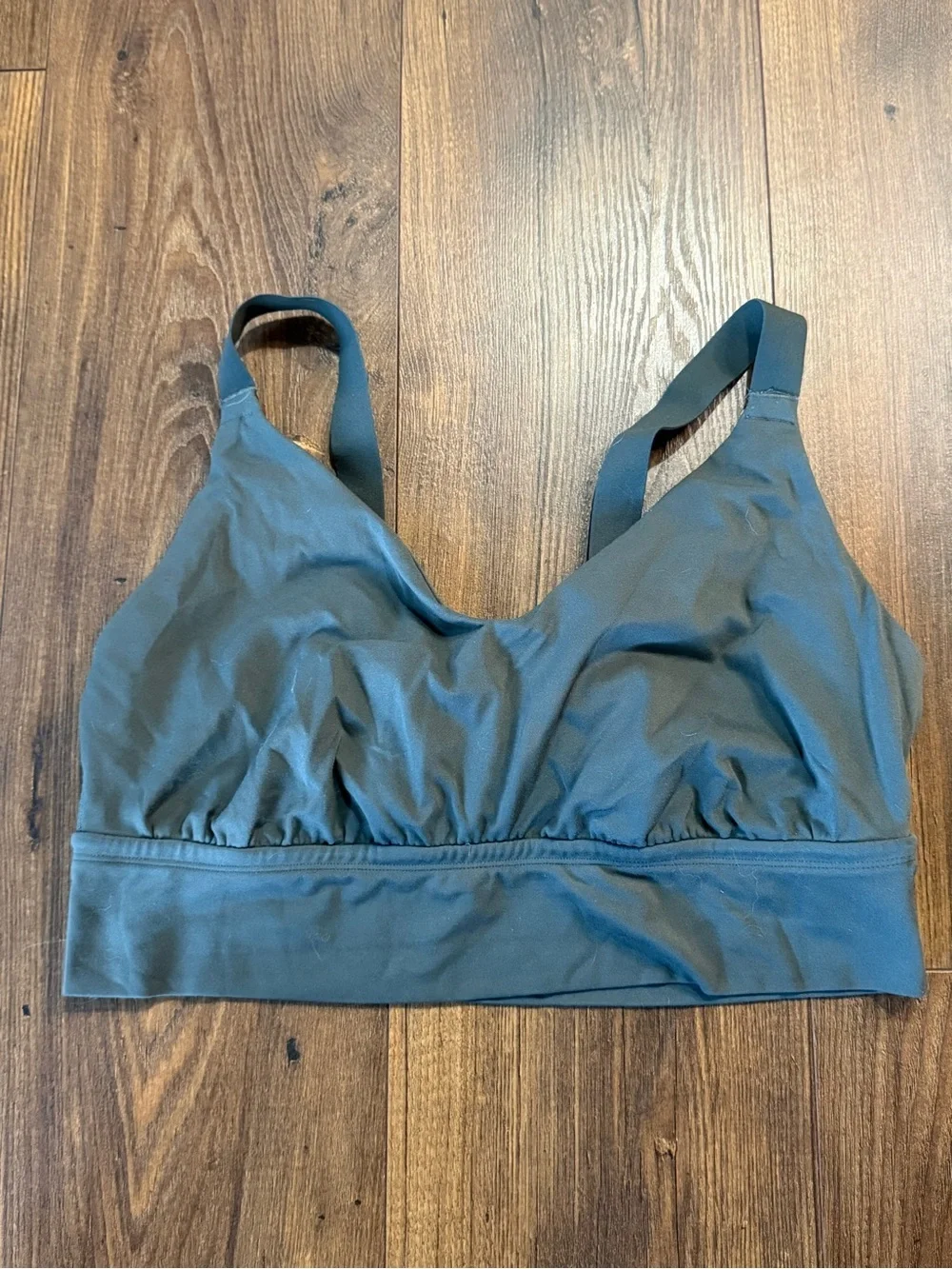 Aerie Chill Play Move Sports Bra Womens XL Gray Green Longline Low Impact